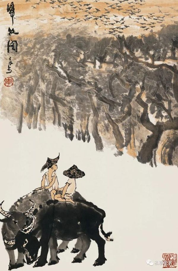 6park.com 20世纪“中国水墨四绝”——他画的牛跟齐白石的虾、徐悲鸿的马、黄胄的驴齐名