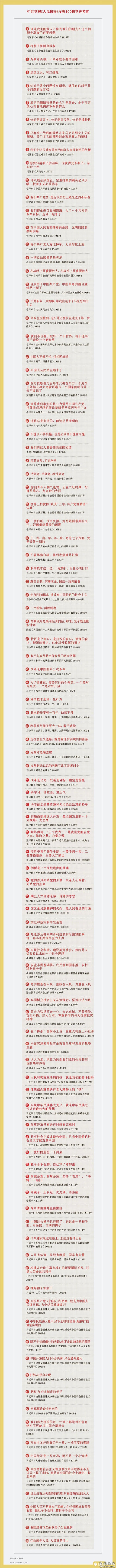 6park Com 人民日报 发布 100句名言回顾党史100年 图